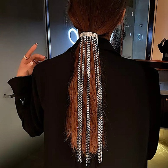 Rhinestone Long Tassel Crystal Hair Accessory main image 4